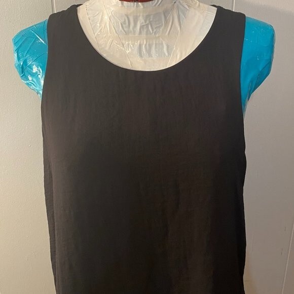 ANA Sleeveless Scoop Neck Layered Sheer Womens Top Size L - Picture 3 of 10